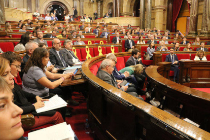 Pla general d'un moment del ple al Parlament aquest dimarts 2 d'octubre de 2018.