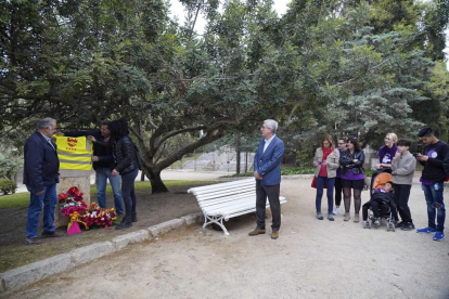 Imatge de l'Ofrena Floral del Monument a Pablo Iglesias al Camp de Mart de Tarragona.