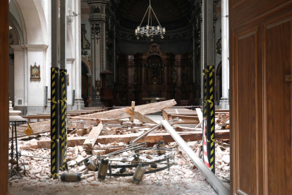 Imatge de l'esfondrament de l'església de Constantí.