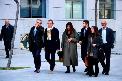 L'expresident del Barça Sandro Rosell arriba a l'Audiència Nacional l'endemà de quedar en llibertat, el 28 de febrer.