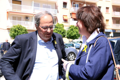 El president de la Generalitat, Quim Torra i la presidenta de la ANC, Elisenda Paluzie, en Tarragona.