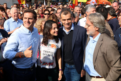 Albert Rivera, Inés Arrimadas, Toni Cantó i el regidor Carlos Sánchez en un míting de Ciutadans.