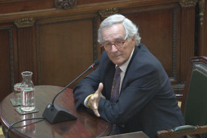 El exalcalde de Barcelona Xavier Trias, en un momento de su declaración como testigo ante el Tribunal Supremo.