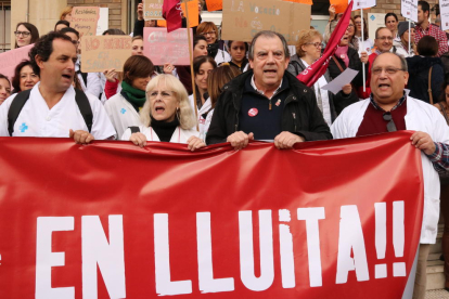 El presidente del COMT, Fernando Vizcarro, en una imagen de archivo de protestas de médicos.