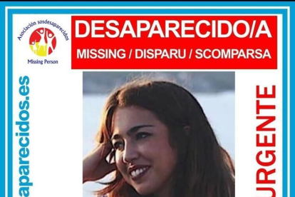 Cartell difós per l'associació 'Sosdesapareguts' que mostra la imatge de l'estudiant d'Erasmus desapareguda.