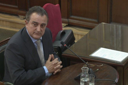 El comisario de los Mossos d'Esquadra Manuel Castellví, durante la comparecencia en el Tribunal Supremo.