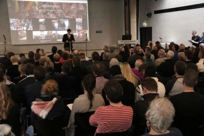 La sala on l'expresident Carles Puigdemont ha participat en un cicle de conferències sobre autodeterminació a les Illes Fèroe