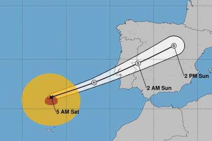 La trajectòria de l'huracà Leslie