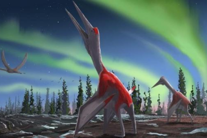 Il·lustració dels pterosaures que van dominar els cels sobre Amèrica del Nord en l'època del Cretaci.