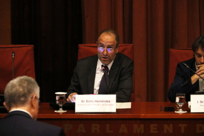 L'exdirector d''El Periódico de Catalunya' Enric Hernández a la comissió del Parlament.