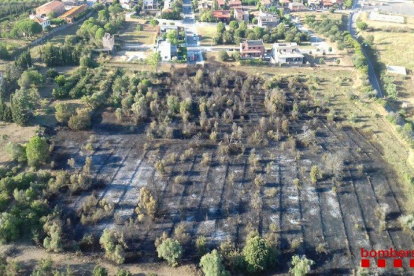 Imagen aérea de la zona donde se ha declarado el fuego.