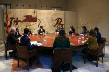 El Consell Executiu reunit al Palau de la Generalitat, el 15 de gener de 2019