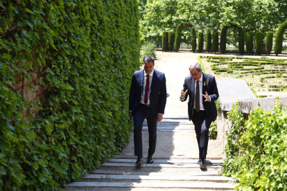El president del govern espanyol, Pedro Sánchez, i el de la Generalitat, Quim Torra, a La Moncloa.
