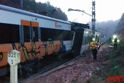 Imatge del tren accidentat el 20 de novembre del 2018.
