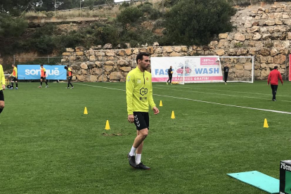 Imanol García, entrenando en Tarragona.