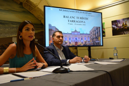 Imagen de la rueda de prensa del balance turístico de Tarragona este 2018.