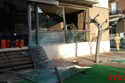 Imatge del restaurant després de l'explosió.