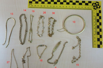 Imatge d'algunes de les joies exposades.