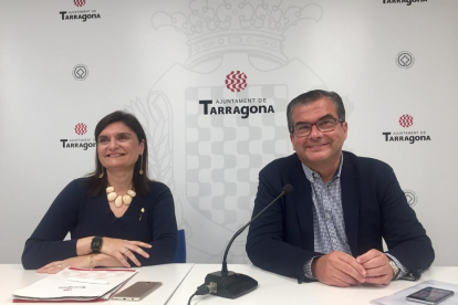 Imatge del grup municipal del PP a Tarragona durant la roda de premsa
