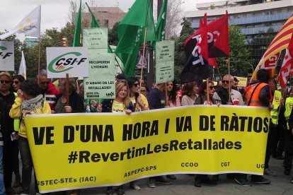 Imatge de la manifestació d'ensenyament a Tarragona.