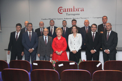 Plan|Plano medio de los miembros del Comité Ejecutivo de la Cámara de Comercio de Tarragona, con la presidenta, Laura Roigé, al centro. Foto del 16 de mayo del 2019 (Horizontal).