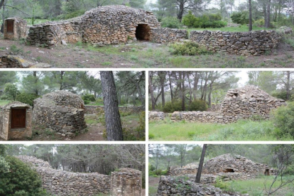 Algunes de les imatges que s'inclouen a la guia de les construccions de pedra seca del Pla de santa MAria.