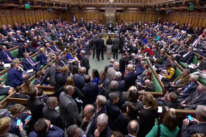 Momento de las votaciones sobre el Brexit en el parlamento británico.