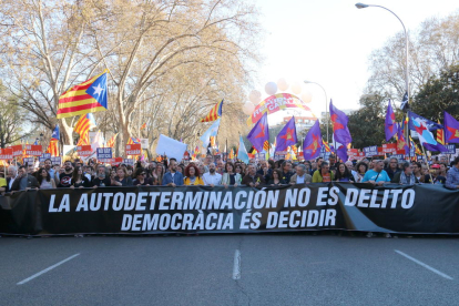 imatge de la pancarta de la manifestació a Madrid.
