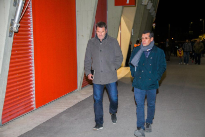 Curt Onalfo i Sergi Parés arribant al Nou Estadi