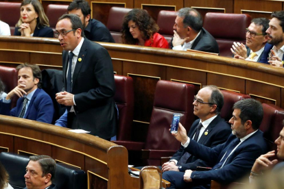 Josep Rull promete el cargo en el Congreso de los Diputados.