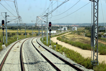 El ramal de enlace entre el corredor y la estación del Camp de Tarragona, en una imagen de archivo.