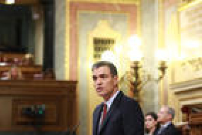 El líder del PSOE, Pedro Sánchez, aquest dilluns 22 de juliol a la sessió d'investidura al Congrés dels Diputats.