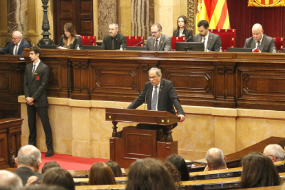 El presidente de la Generalitat, Quim Torra, durante el debate de política general del Parlamento del 25 de septiembre de 2019