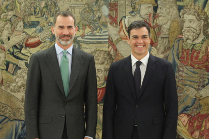 El rei Felip VI i el líder del PSOE, Pedro Sánchez, el 4 de juliol de 2017.