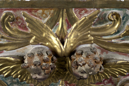 Imagen del estado del retablo Santa Anna de la Catedral de Tortosa antes de la restauración
