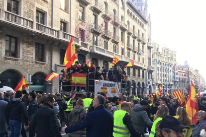 Imatge de la manifestació constitucionalista a Barcelona.