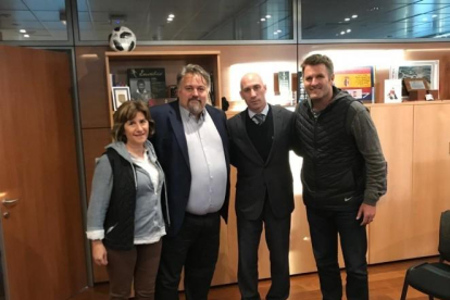 Els nous propietaris del Reus van visitar Luis Rubiales a la seu de la Real Federación Española de Fútbol (RFEF).