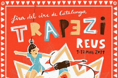 Cartell de la 23a edició de Trapezi, la Fira del Circ de Catalunya, obra de l'il·lustrador Jan Barceló.