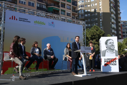 Presentació de la candidatura d'ERC, EH Bildu i BNG a Barcelona.