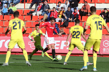 Valentín en una de les seves incursions a l'àrea rival durant el partit del passat diumenge contra el Villarreal B.
