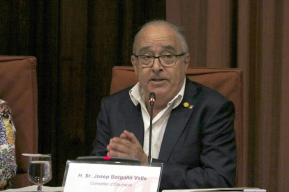 El conseller de Educació, Josep Bargalló, durante su comparecencia en el Parlament.
