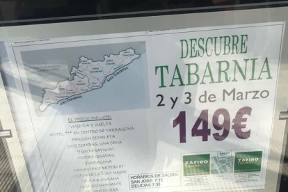 Cartel promocional del paquete turístico «Descubre 'Tabarnia'».