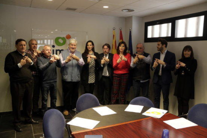 Diversos membres del Consell de Comerç de Pimec Comerç Tarragona, abans de reunir-se el 13 de febrer.