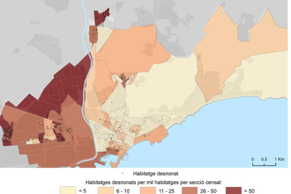 L'estudi de Domènech i Gutiérrez mostra els desnonaments per barris a la ciutat.