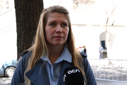 Imagen de la observadora del juicio del 1-O islandesa Katrín Oddsdóttir, en declaraciones a ACN.