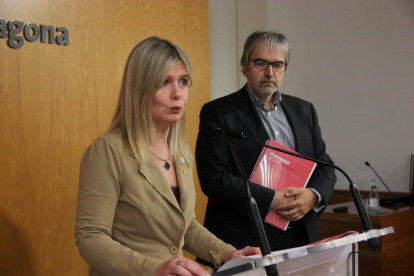 La presidenta de la Diputació de Tarragona, Noemí Llauradó, i el vicepresident, Quim Nin, presenten els pressupostos del 2020