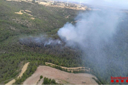 Imagen aérea del incendio de Conesa.