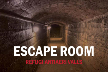 Imatge del cartell de l''Escape Room' del refugi antiaeri de Valls.