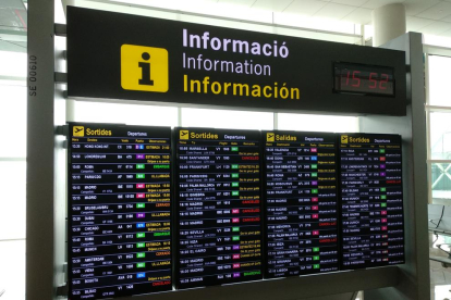 Plano general de los paneles informativos de la terminal 1 del aeropuerto del Prat.