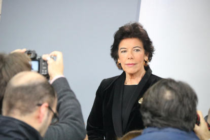 La portaveu del govern espanyol en funcions, Isabel Celaá, aquest divendres a La Moncloa.
